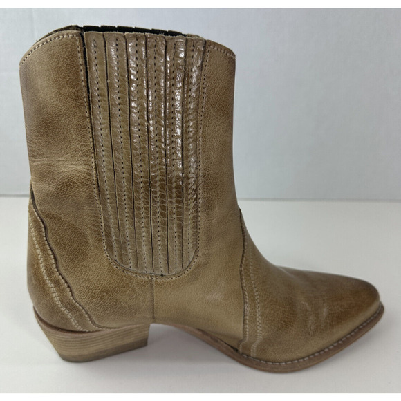 Free People New Frontier Boot Chelsea Distressed Tan Boots Women's 38.5 US 8.5 - Picture 4 of 16